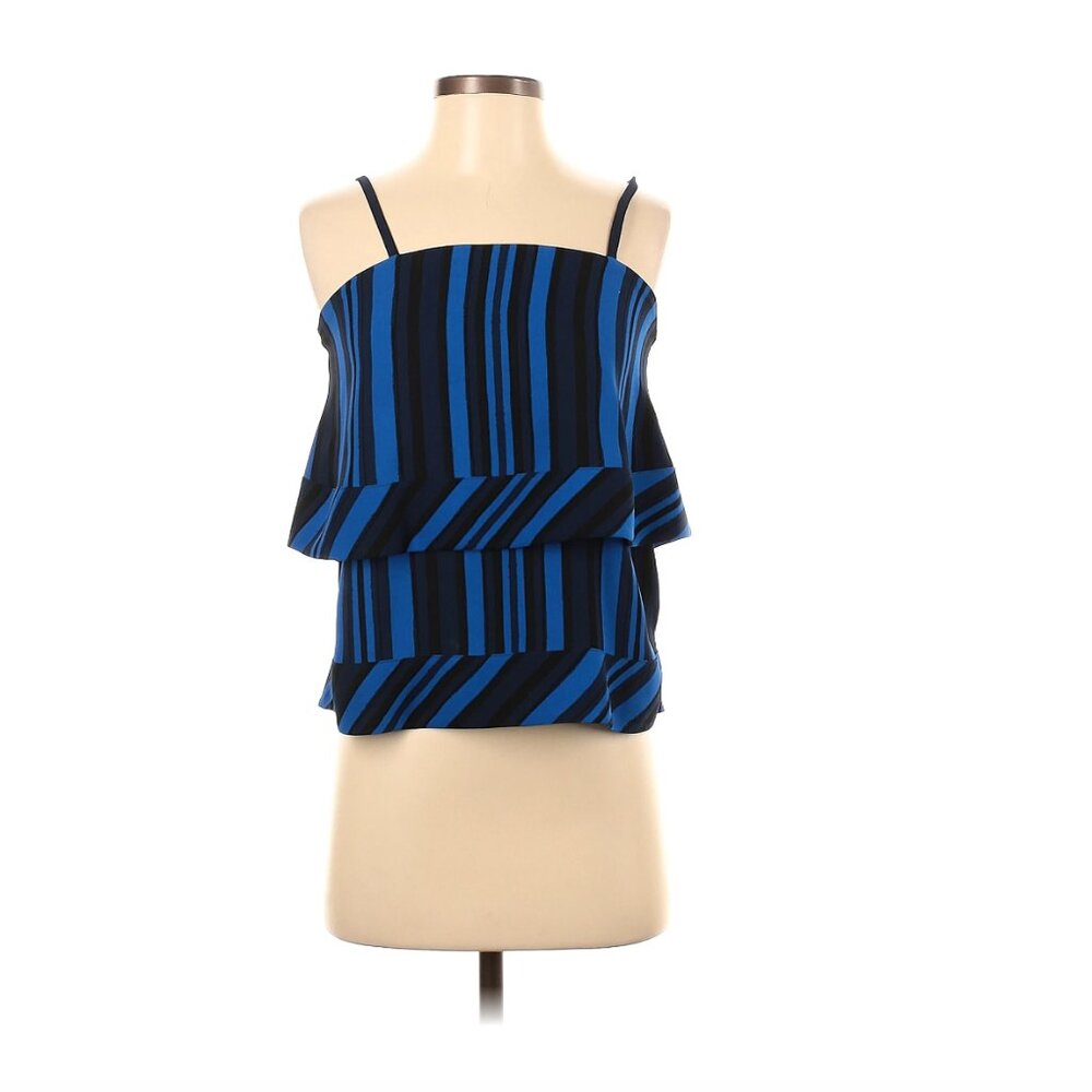 Cooper & Ella Blue Striped Sleeveless Top - Large